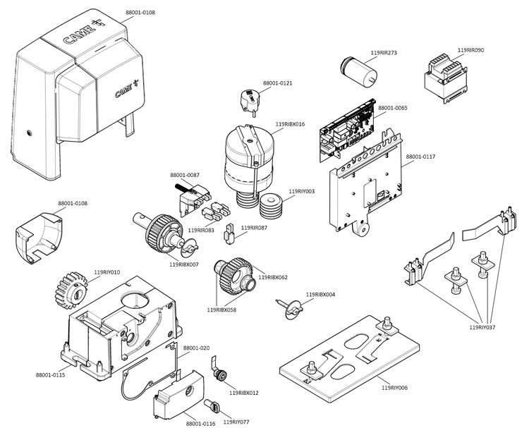 Запчасти для привода CAME BX704AGS Запчасти для привода CAME BX704AGS