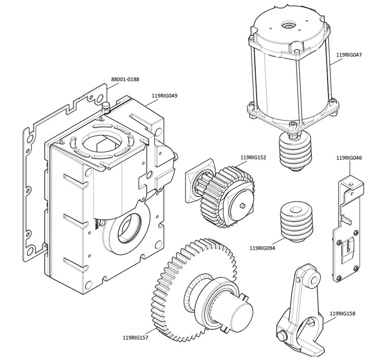 Запчасти для моторедуктора G2080 от шлагбаума CAME GARD 8000